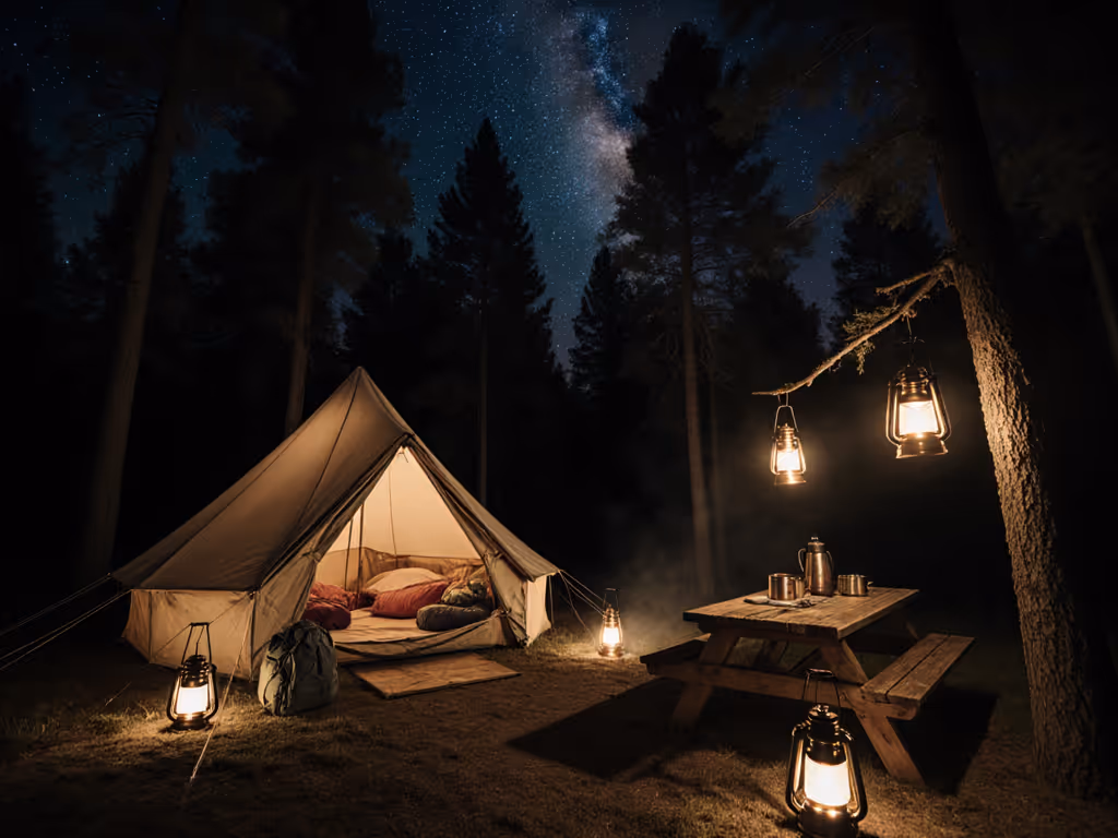 cozy_campsite_night_scene_with_warm_vintage_led_lantern_and_tent_under_stars