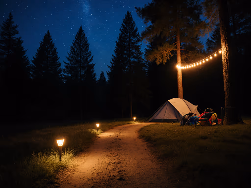 Campsite Pathway Lighting vs String Lights: Safety First